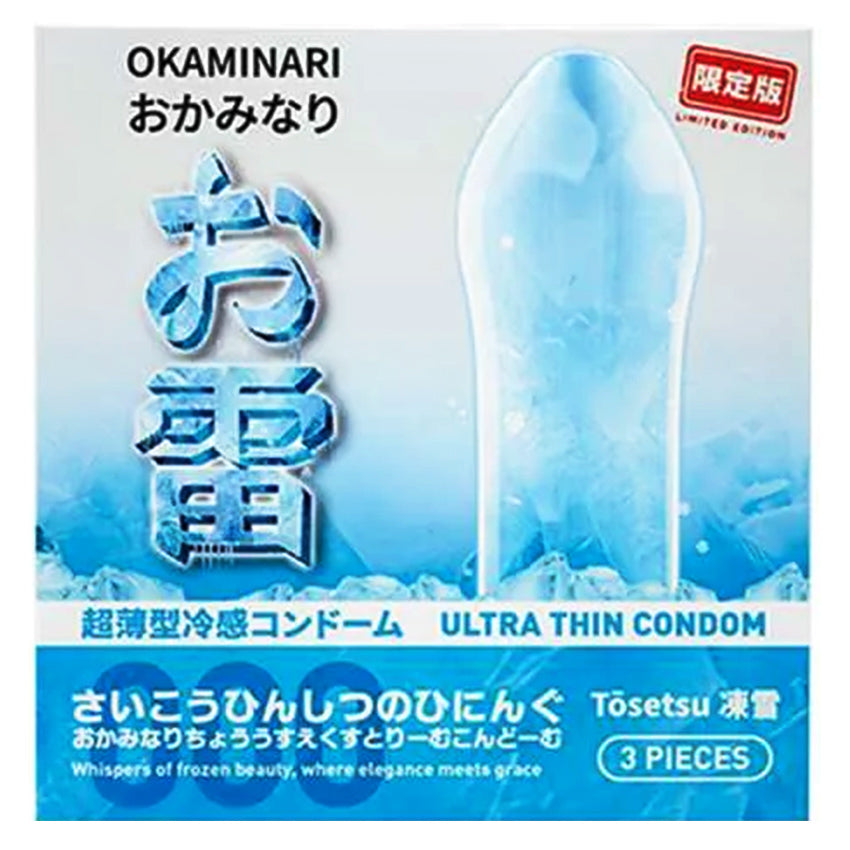 Okaminari Tosetsu Kondom 001 Tipis Ice - 3 Pcs