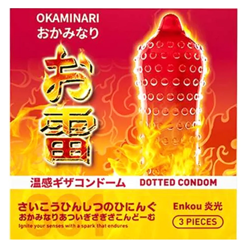 Okaminari Enkou Kondom 001 Gerigi Tebal Hot - 3 Pcs