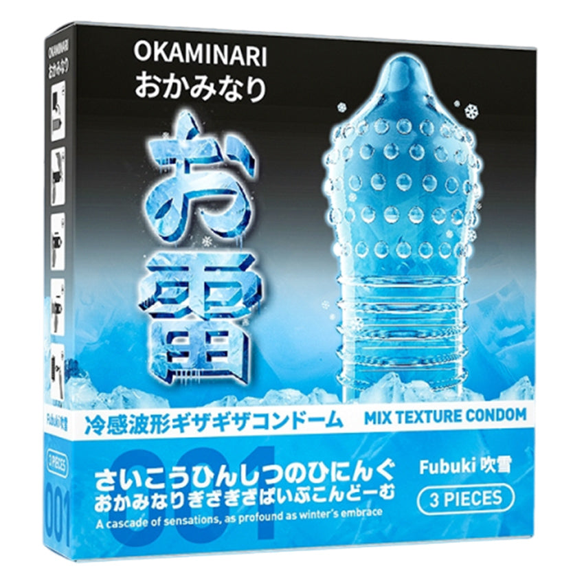 Okaminari Fubuki Kondom 001 Gerigi Pipa Ice - 3 Pcs
