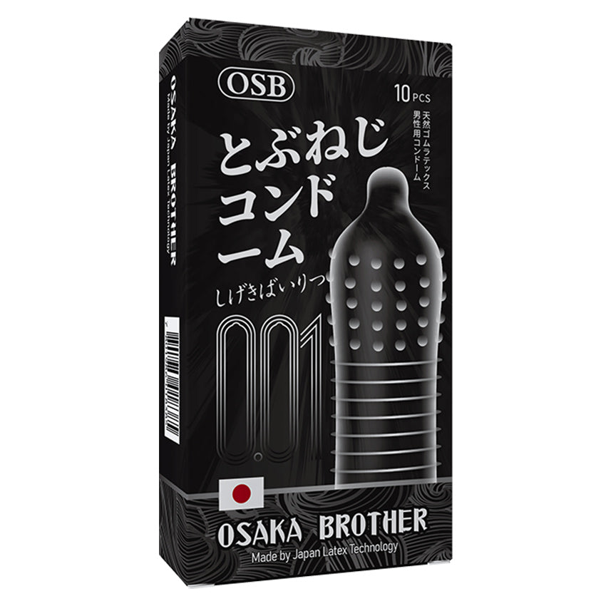 OSB Osaka Brother Kondom 001 Gerigi Pipa Hitam - 10 Pcs