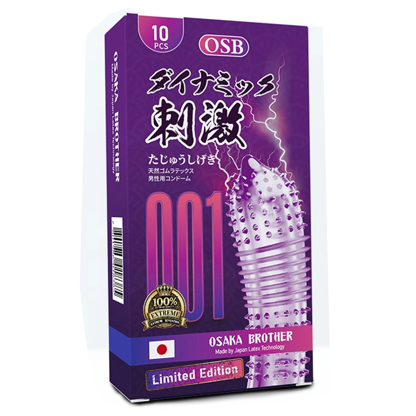 OSB Osaka Brother Kondom 001 Gerigi Pipa Extreme Ungu - 10 Pcs