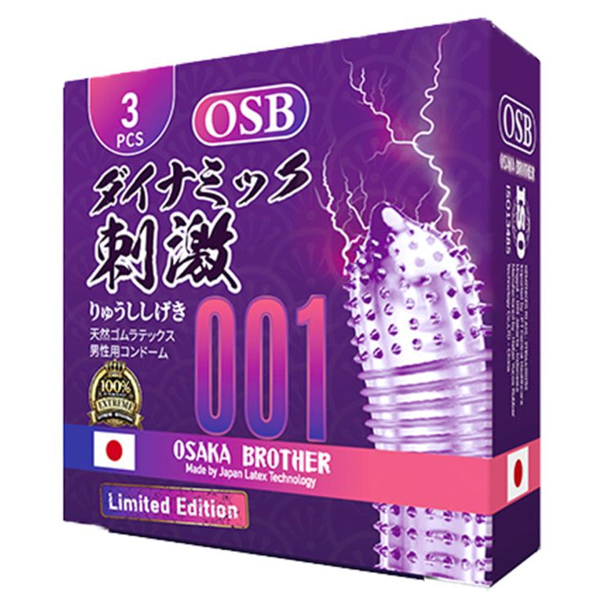 OSB Osaka Brother Kondom 001 Gerigi Pipa Extreme Ungu - 3 Pcs
