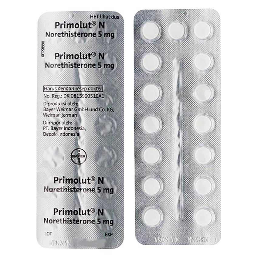 Primolut N 5 mg Membantu Menunda Menstruasi - 15 Tablet