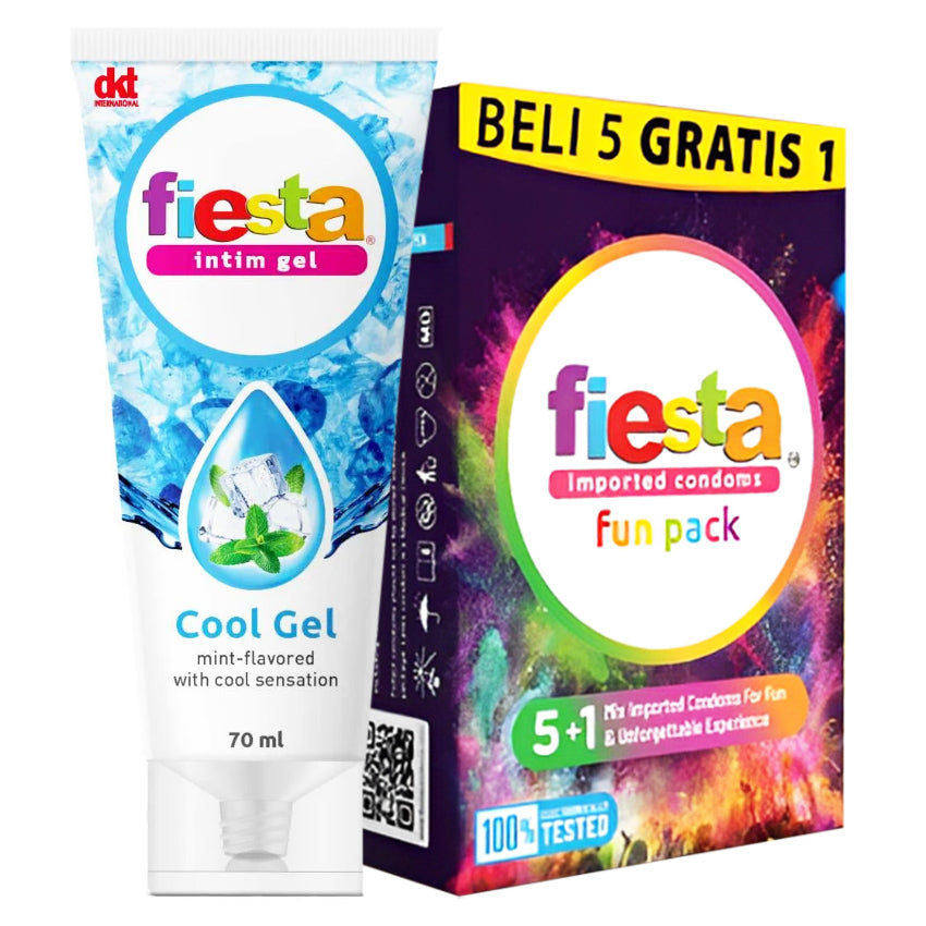 Perfect Duo - Fiesta Kondom Fun Pack + Lubricant Gel Cool