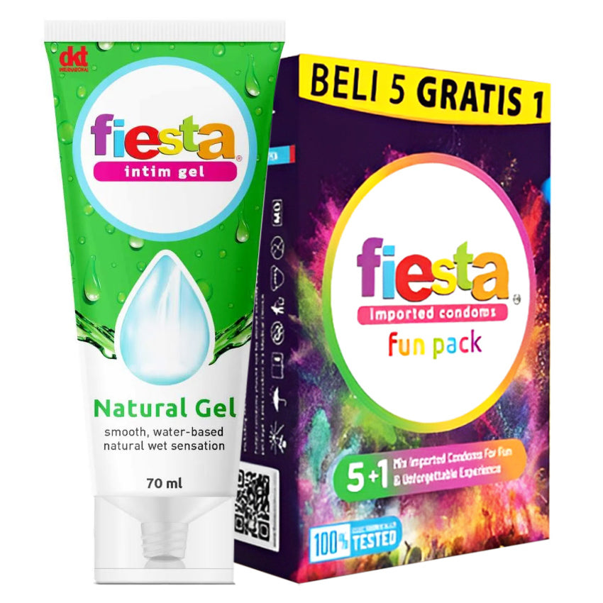 Perfect Duo - Fiesta Kondom Fun Pack + Lubricant Gel Natural