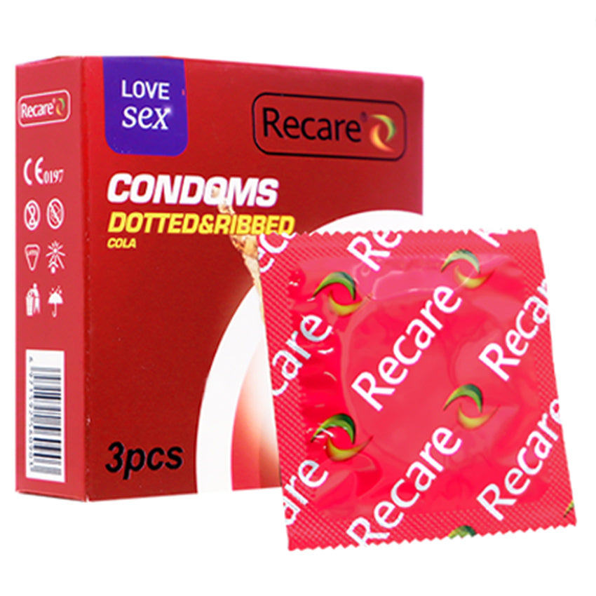 Recare Kondom Dotted & Ribbed Cola - 3 Pcs