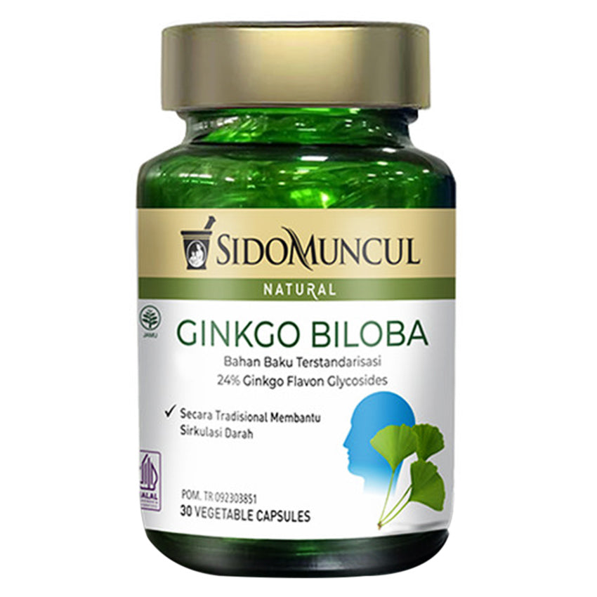 Gambar Sidomuncul Herbal Ginkgo Biloba - 30 Kapsul Jenis Suplemen Kesehatan