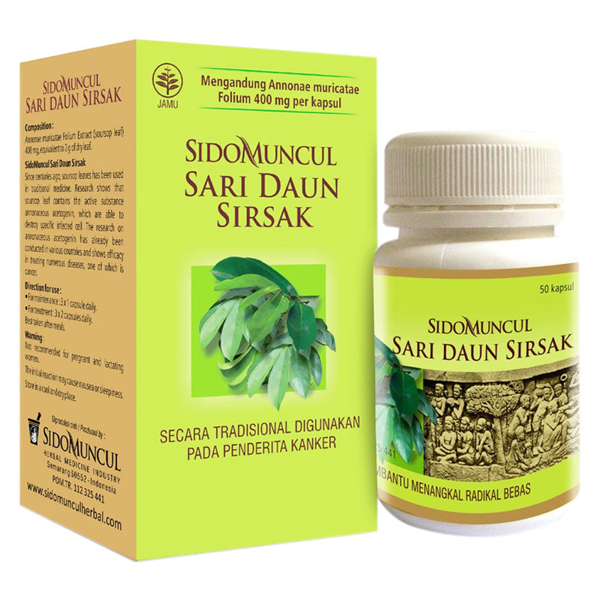 Sidomuncul Herbal Sari Daun Sirsak - 50 Kapsul - BUY 1 GET 1 FREE