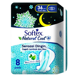 Gambar Softex Natural Cool Super Slim Wing 36 cm - 8 Pads Perawatan Ms V