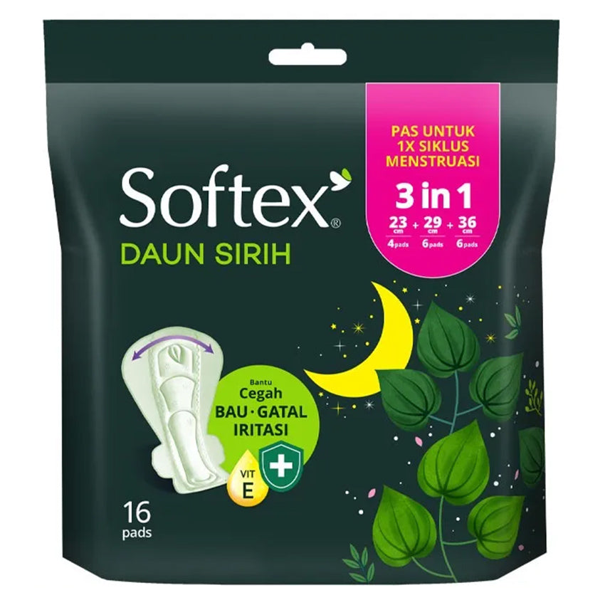 Gambar Softex Daun Sirih 3in1 Wing - 16 Pads Jenis Perawatan Ms V