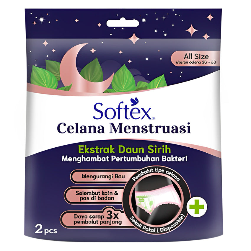 gambar Softex Daun Sirih Celana Menstruasi - 2 Pads Jenis Perawatan Ms V