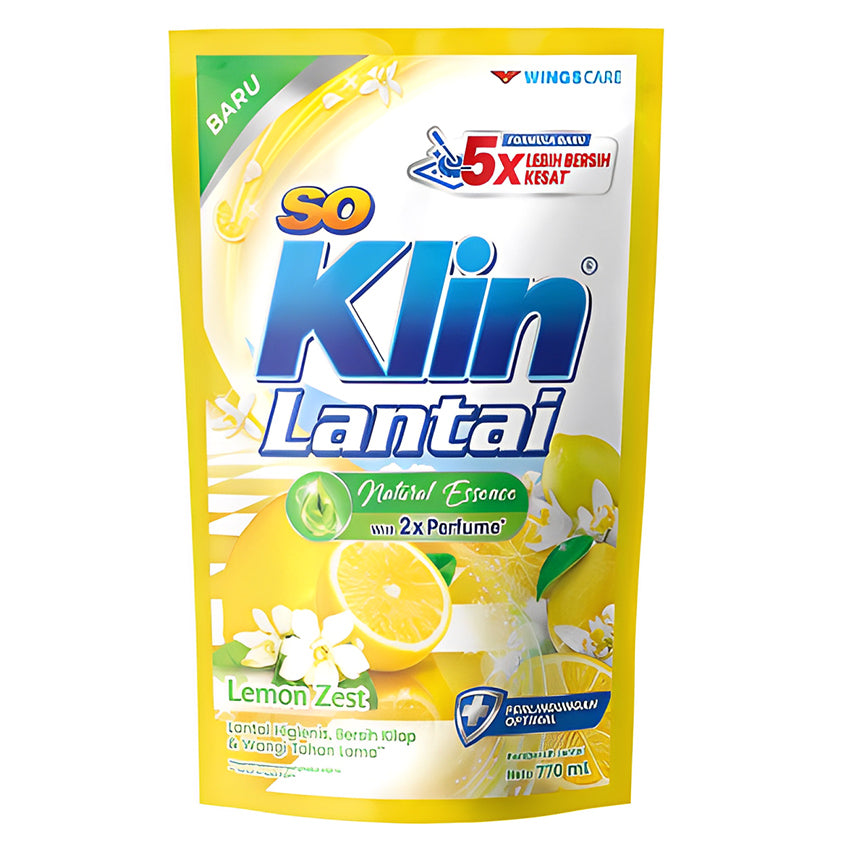 So Klin Lantai Lemon Zest Pouch - 770 mL