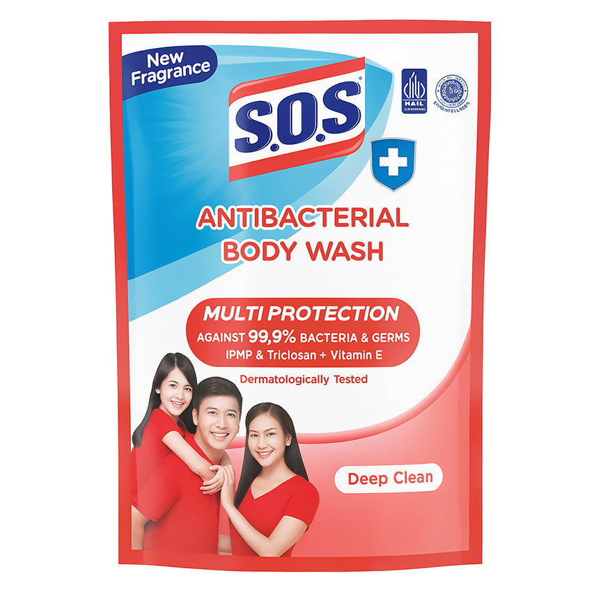 SOS Body Wash Antibacterial Pouch - 400 mL