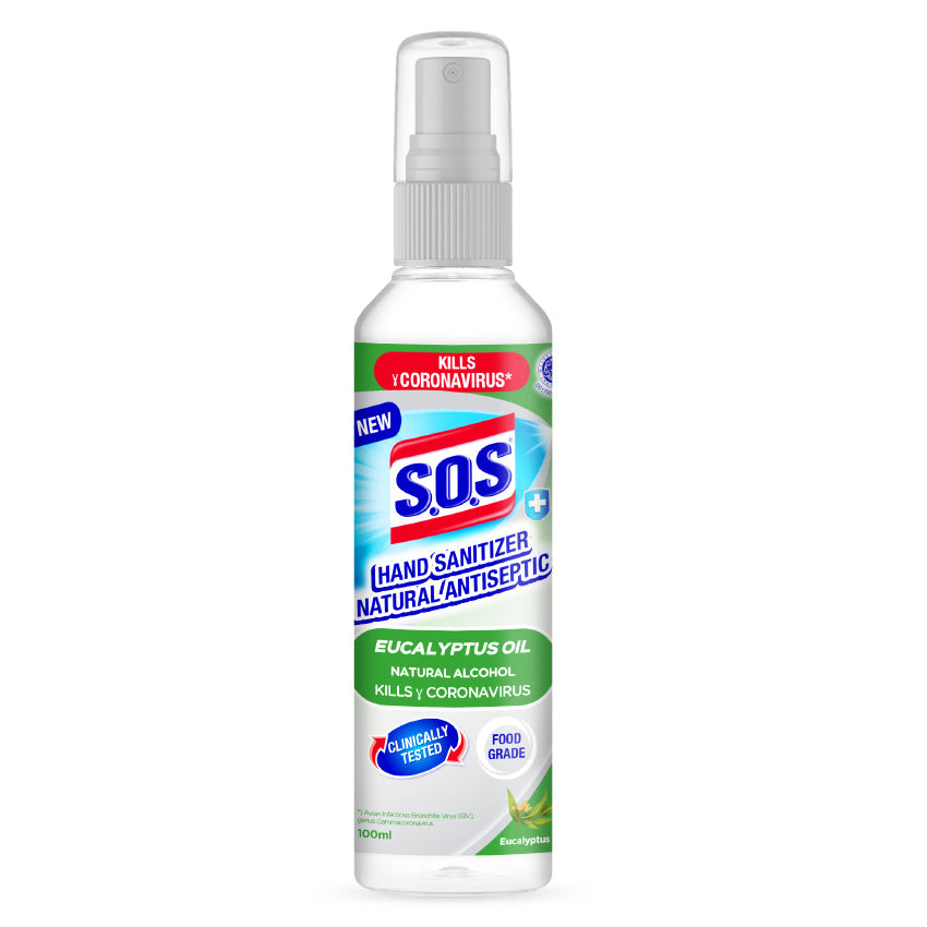SOS Hand Sanitizer Natural Antiseptic Eucalyptus Spray - 100 mL
