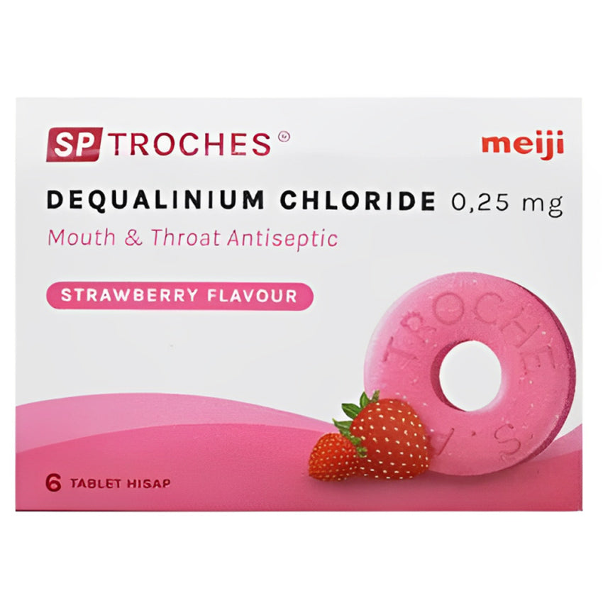 SP Troches Tablet Infeksi Mulut & Tenggorokan Rasa Strawberry - 6 Tablet