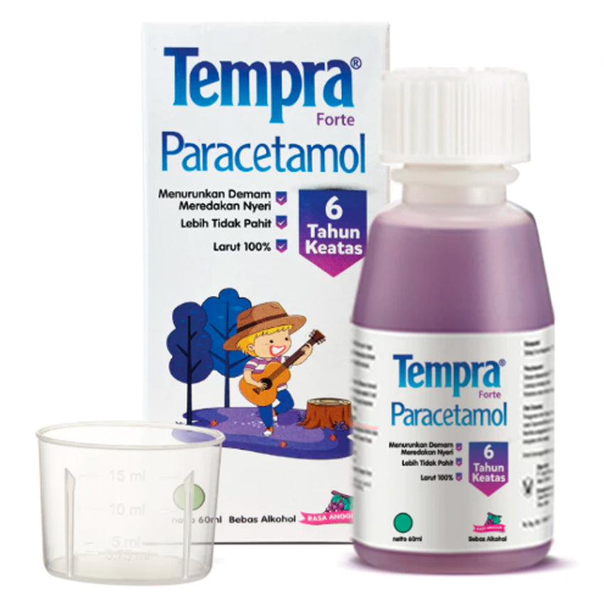 Gambar Tempra Forte Sirup Obat Demam Anak Rasa Anggur - 60 mL Obat