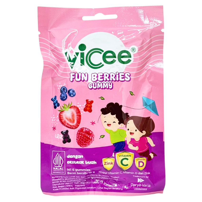 Vicee Fun Berries Vitamin Gummy untuk Anak - 6 Pcs