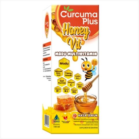 Curcuma Plus Honey Vit Syrup Rasa Jeruk - 100 mL [ED 07/26]
