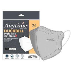 Gambar Anytime Duckbill Protective Mask 4 Ply Earloop Regular Grey - 7 Pcs Masker Kesehatan