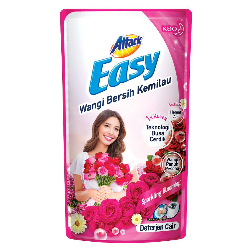 Attack Easy Sparkling Blooming Liquid Detergen Pouch - 750 mL