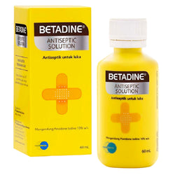 Gambar Betadine Antiseptic Solution Obat Luka Luar - 60 mL Suplemen Kesehatan