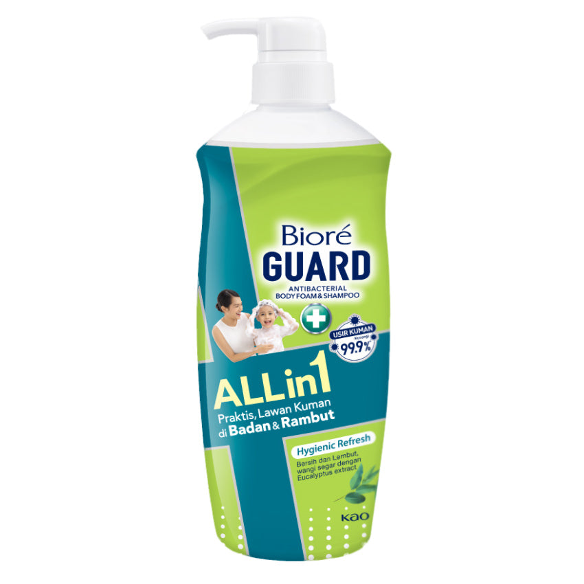 Gambar Biore Guard Antibacterial Body Foam & Shampoo All in 1 Bottle  - 550 mL Jenis Perawatan Tubuh