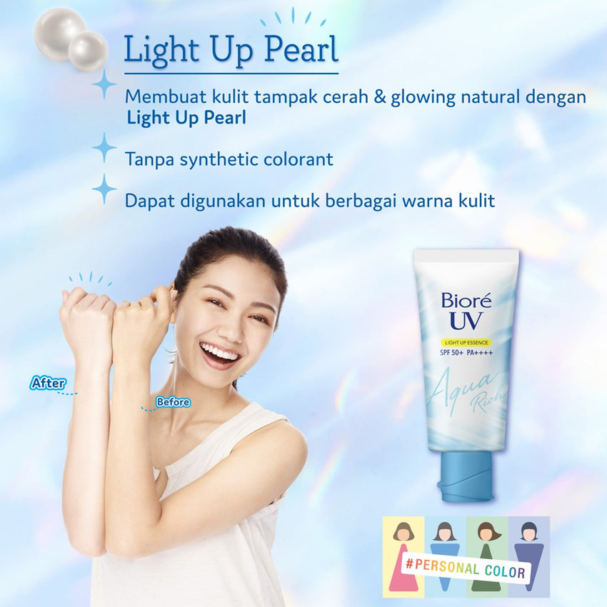 Gambar Biore UV Aqua Rich Light Up Essence Sunscreen SPF 50+ PA++++ - 70 gr Perawatan Wajah