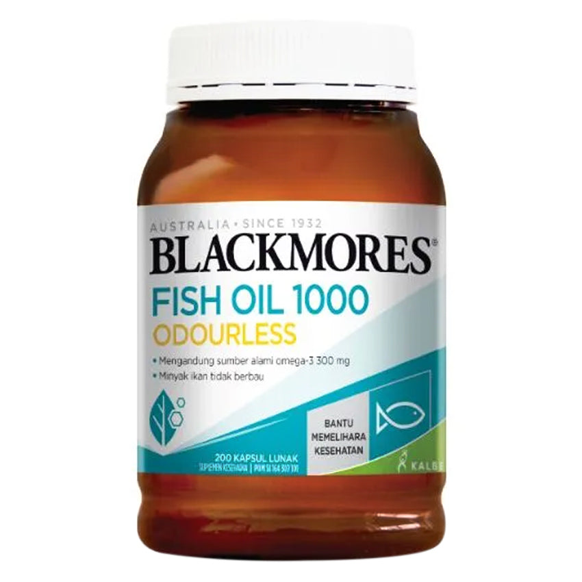 Gambar Blackmores Odourless Fish Oil 1000 mg - 180 Softgels Suplemen Kesehatan