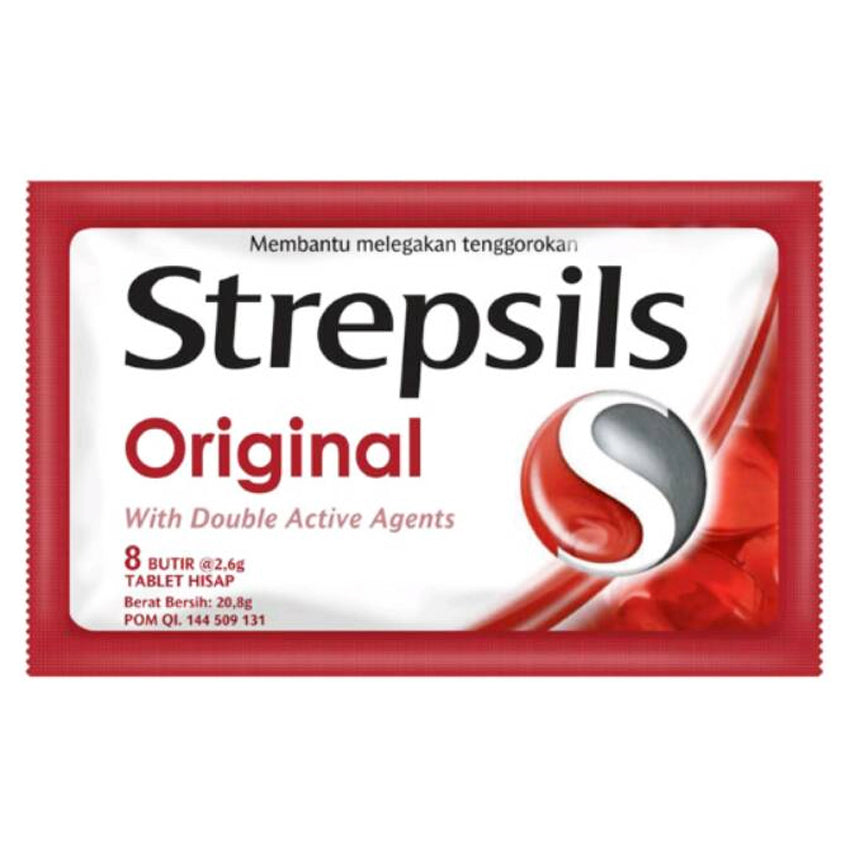 Gambar Strepsils Permen Pelega Tenggorokan Original - 8 Butir Suplemen Kesehatan