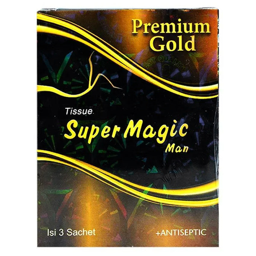 Gambar Super Magic Tissue Premium Gold - 3 Sachets Jenis Obat Kuat