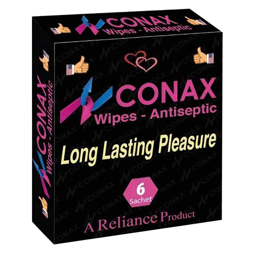 Gambar Conax Long Lasting Pleasure Wipes - 6 Sachet Obat Kuat