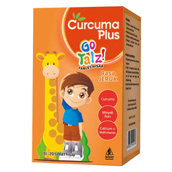 Gambar Curcuma Plus Grow Rasa Jeruk - 20 Tablet Suplemen Kesehatan