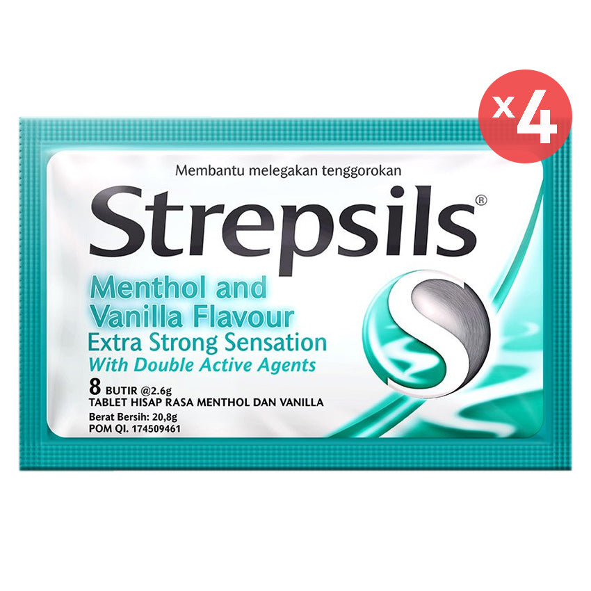 Strepsils Extra Strong 8 Butir - 4 Pcs