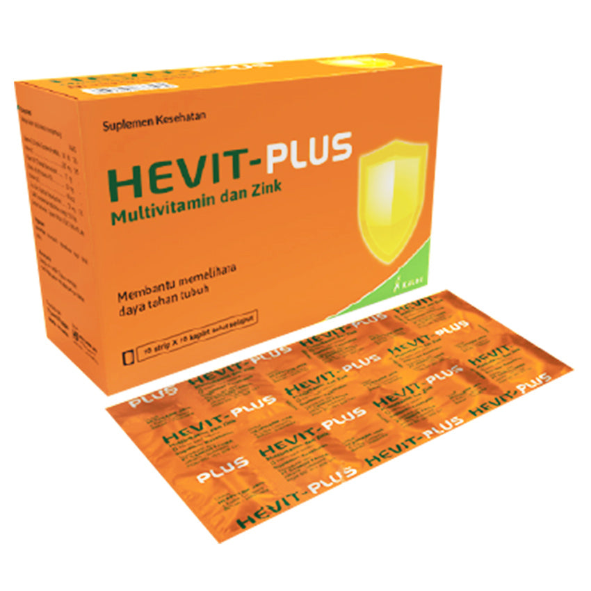 Gambar Hevit Plus Multivitamin & Zink - 10 Kaplet | 10 Strip Suplemen Kesehatan
