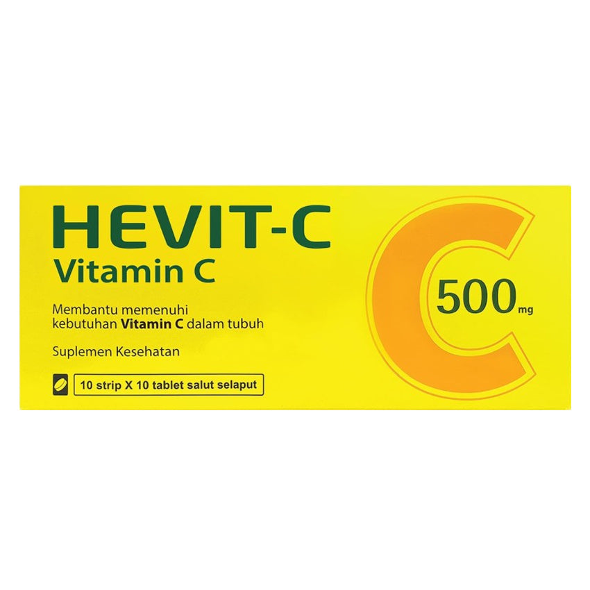 Gambar Hevit-C Vitamin C 500 mg - 10 Kaplet | 10 Strip Jenis Suplemen Kesehatan