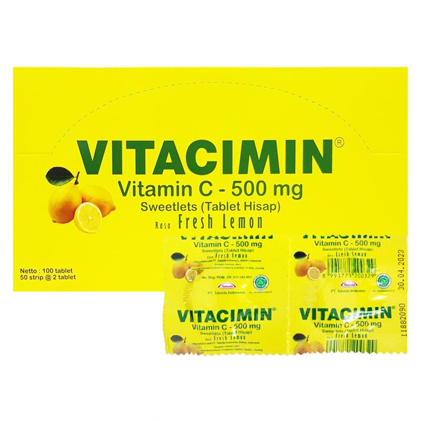 Vitacimin Vitamin C 500 mg Rasa Fresh Lemon - 100 Tablet