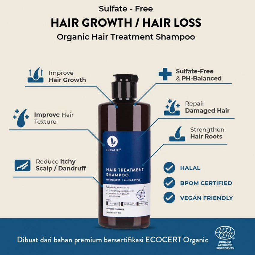 Gambar Eucalie Organic Hair Growth & Loss Treatment Shampoo - 50 mL Perawatan Rambut