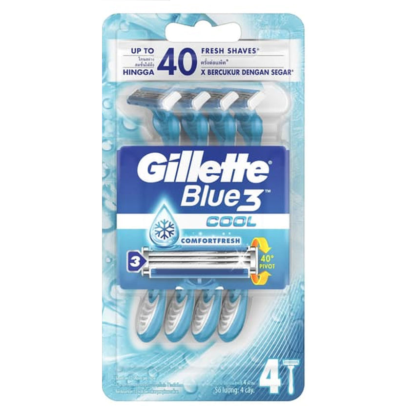 Gambar Gillette Blue 3 Ice - 4 Razors Jenis Peralatan Cukur