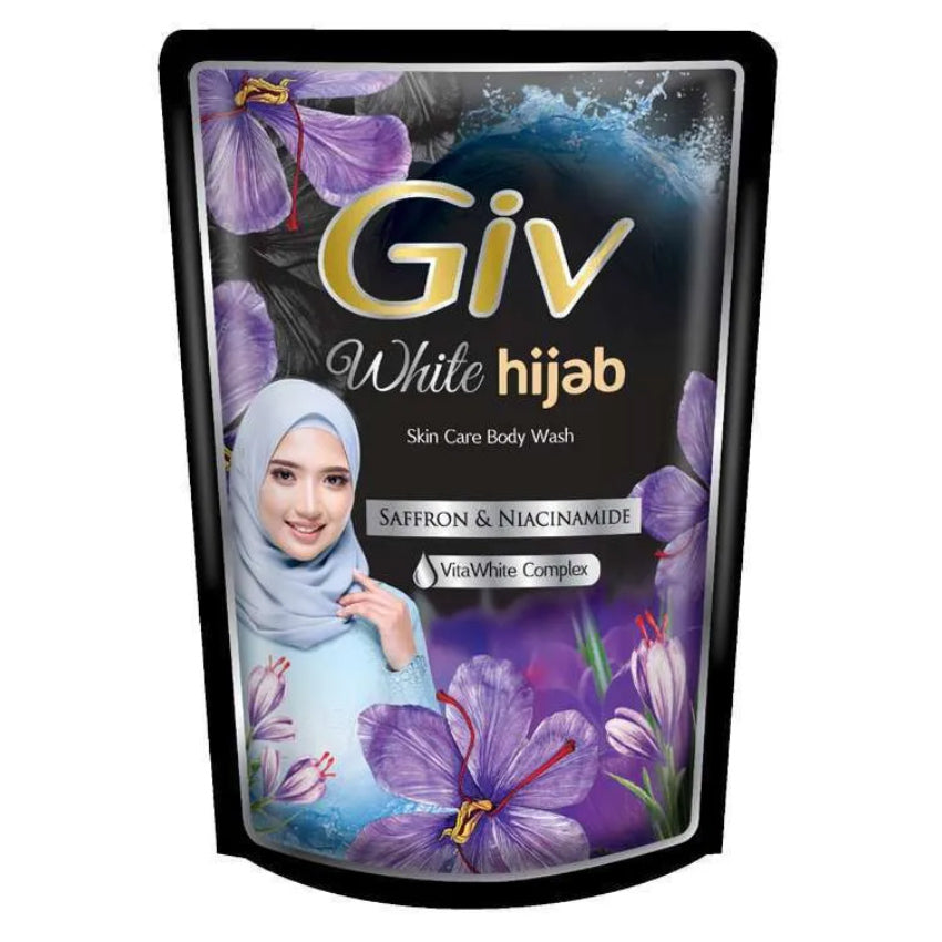 Giv White Hijab Saffron & Niacinamide Body Wash Pouch - 400 mL