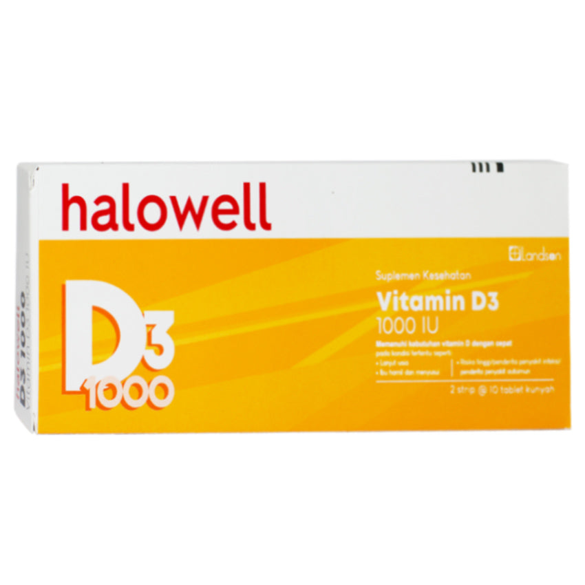Gambar Halowell Vitamin D3 1000 IU - 20 Tablet Jenis Suplemen Kesehatan