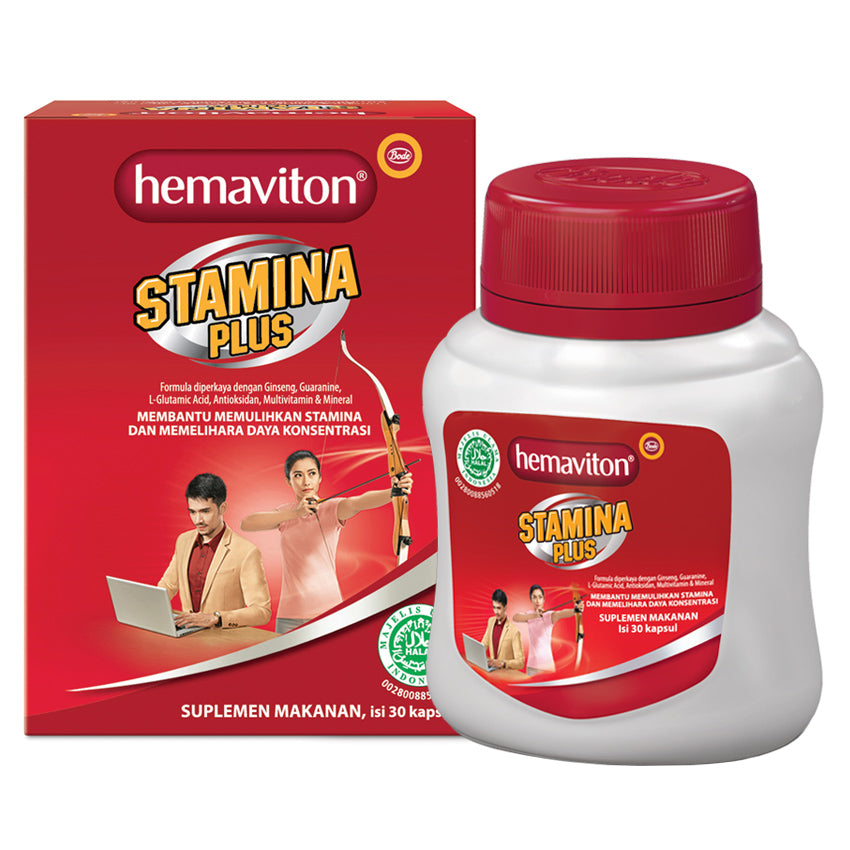 Gambar Hemaviton Stamina Plus Botol - 30 Kapsul Jenis Stamina Tubuh