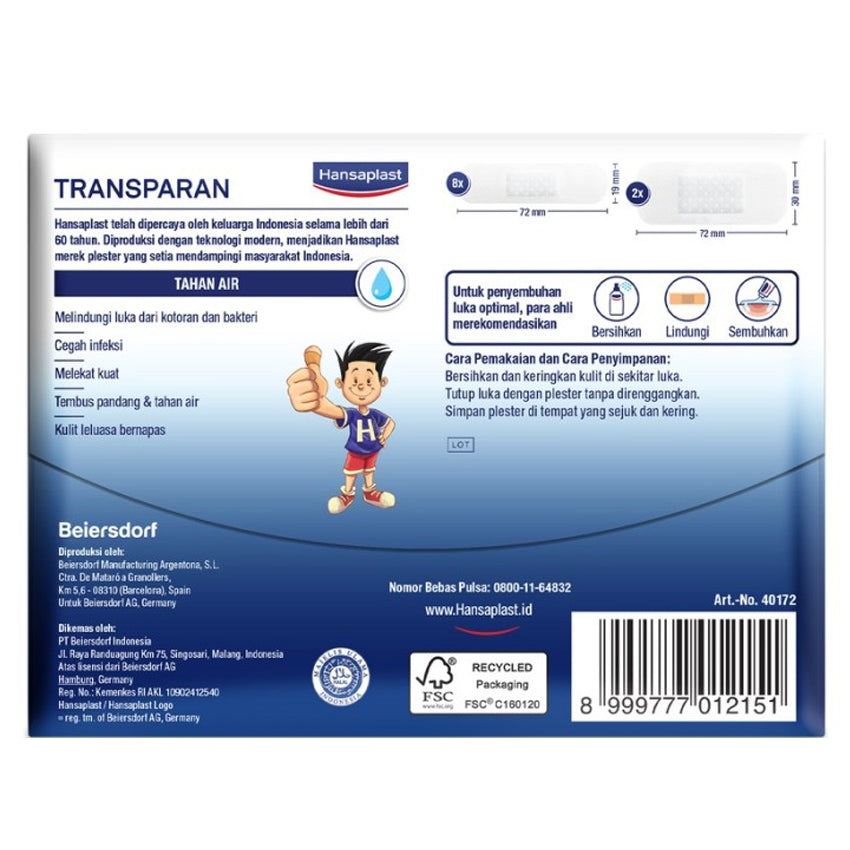 Gambar Hansaplast Plaster Transparant - 10 Sheets Jenis Kesehatan