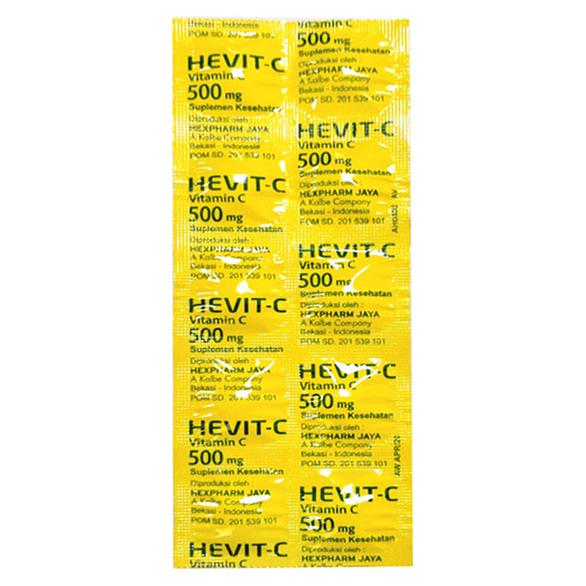 Gambar Hevit-C Vitamin C 500 mg - 10 Kaplet Jenis Suplemen Kesehatan