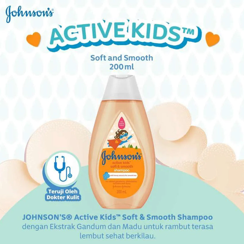 Gambar Johnson's Active Kids Shampoo Soft & Smooth - 200 mL Perlengkapan Bayi & Anak