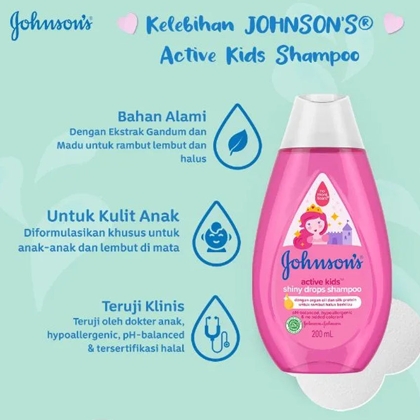 Gambar Johnson's Active Kids Shampoo Shiny Drops - 200 mL Perlengkapan Bayi & Anak