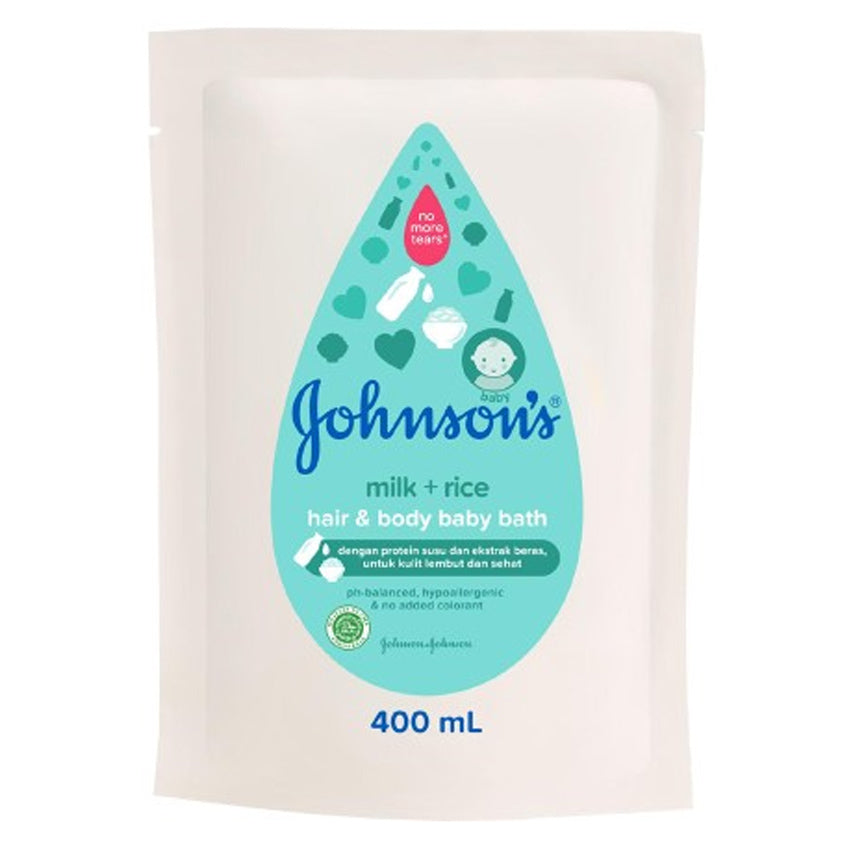 Johnson's Hair & Body Baby Bath Milk & Rice - 400 mL | Free Johnson's Baby Oil - 50 mL