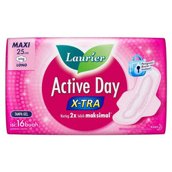 Gambar Laurier Active Day X-tra Long Wing 25 cm - 16 Pads Perawatan Ms V