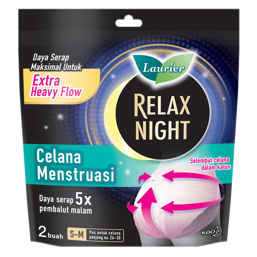 Laurier Relax Night Celana Menstruasi - 2 Pads - Size S-M
