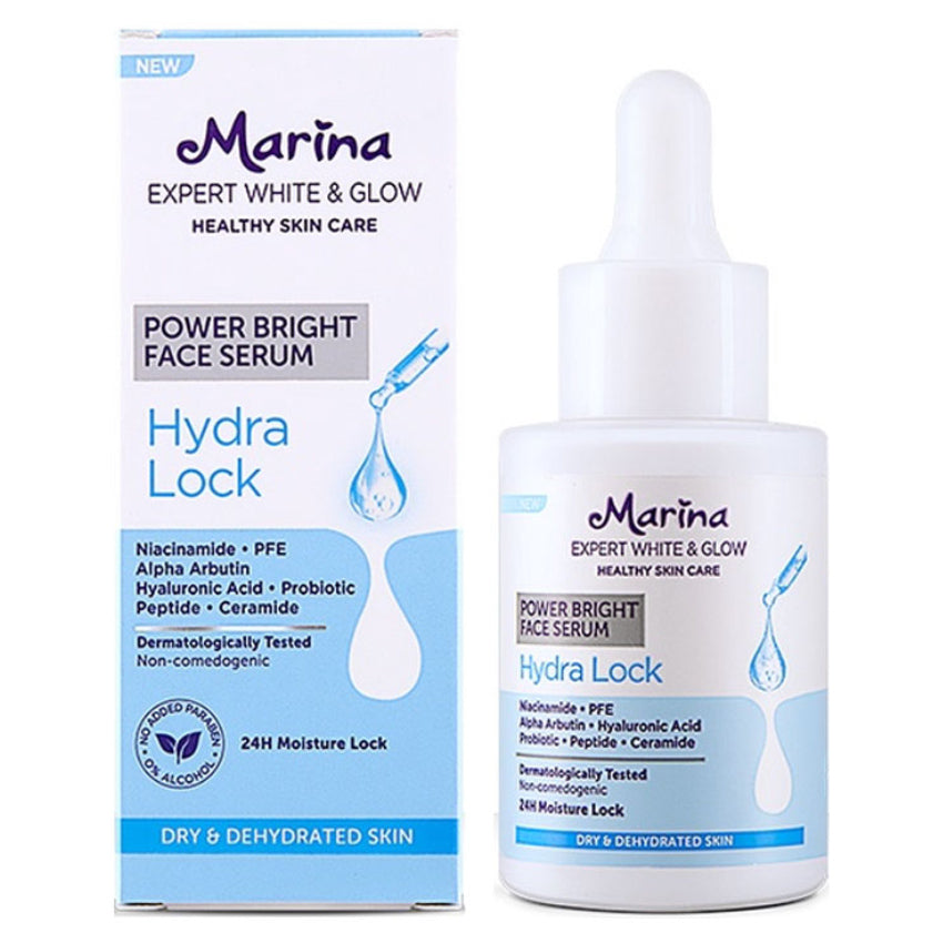 Gambar Marina Expert White & Glow Power Bright Face Serum Hydra Lock - 25 mL Jenis Perawatan Wajah