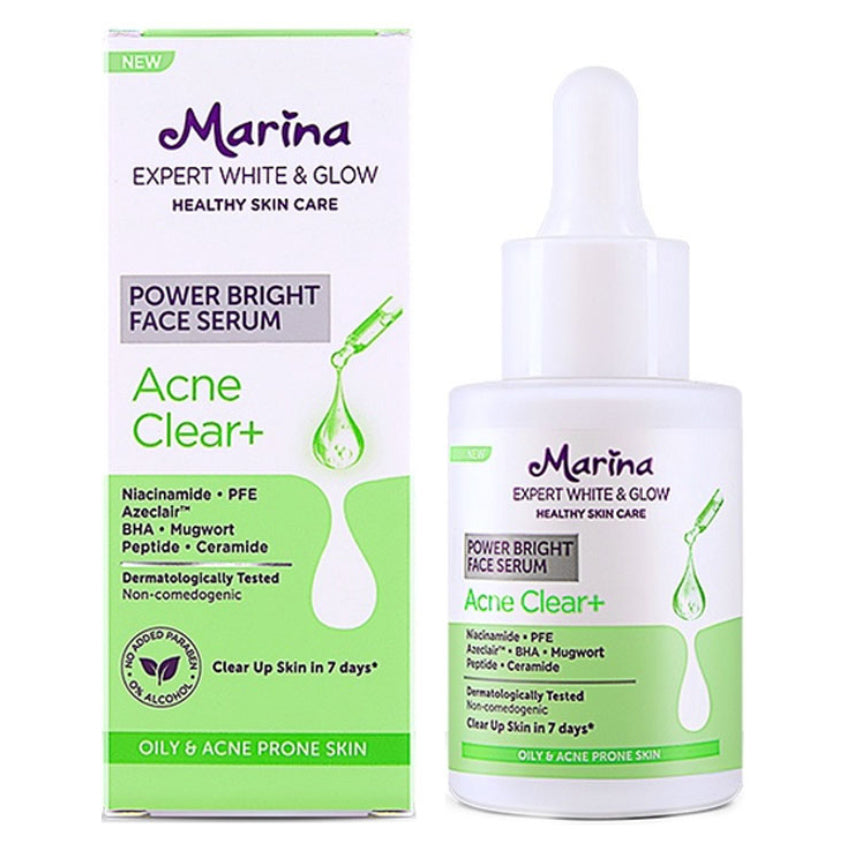 Gambar Marina Expert White & Glow Power Bright Face Serum Acne Clear+ - 25 mL Jenis Perawatan Wajah
